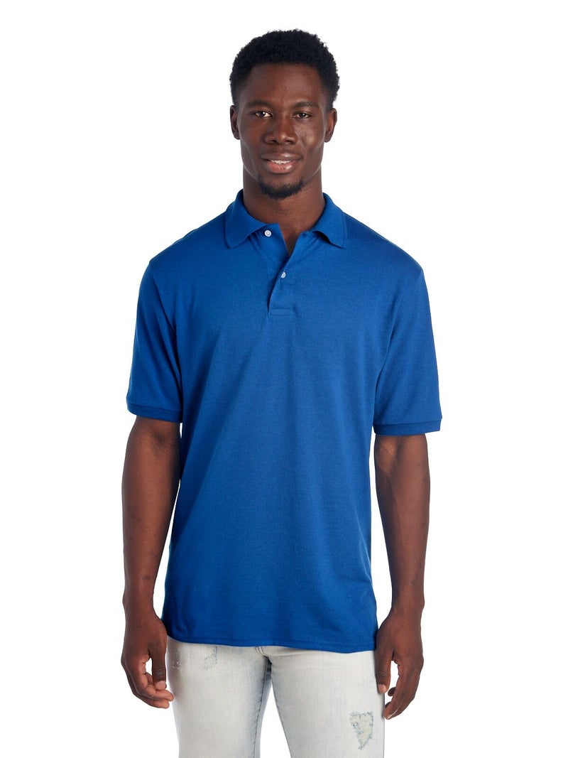 Jerzees Men's SpotShield Stain Resistant Polo Shirts (Short & Long, Short Sleeve-Royal Blue, Small - Image 1